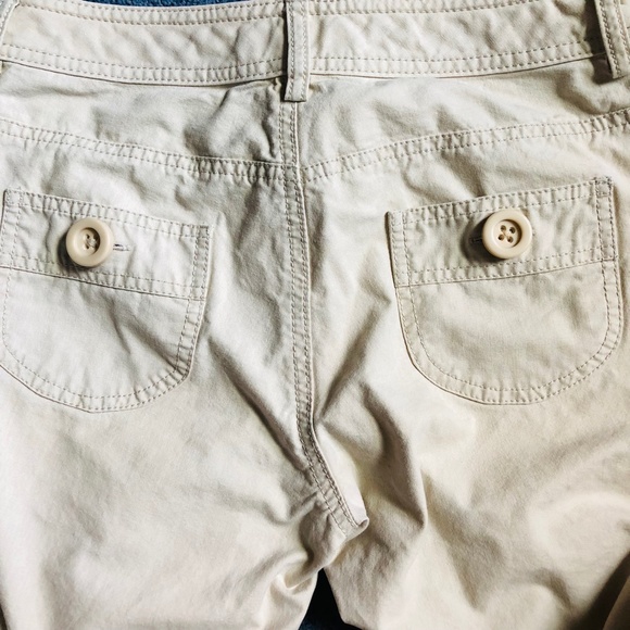 Banana Republic BEIGE Wide Leg Pants Bootcut Khaki Cotton Mid Rise Trousers Sz 0 - Picture 10 of 10